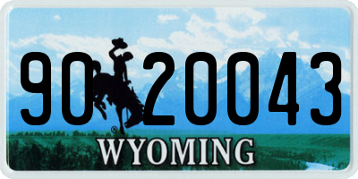 WY license plate 9020043