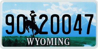WY license plate 9020047