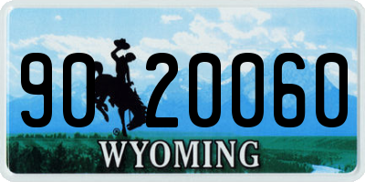 WY license plate 9020060