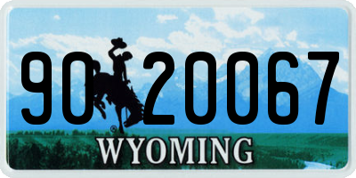 WY license plate 9020067