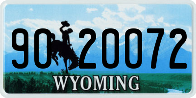 WY license plate 9020072