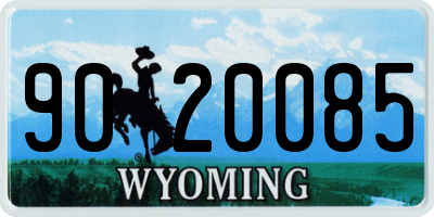 WY license plate 9020085