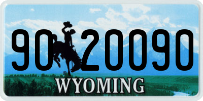 WY license plate 9020090