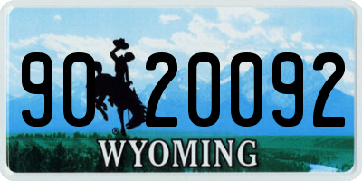 WY license plate 9020092