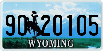 WY license plate 9020105