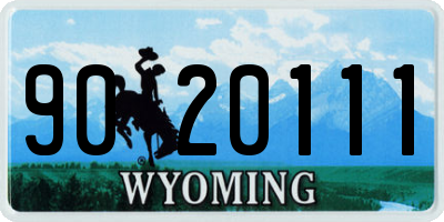 WY license plate 9020111