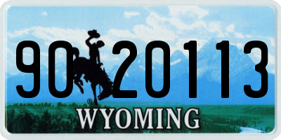 WY license plate 9020113