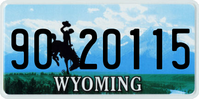 WY license plate 9020115