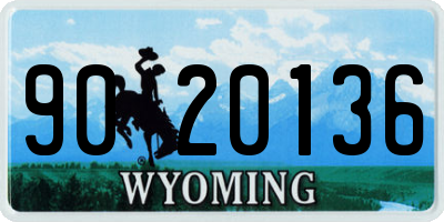 WY license plate 9020136