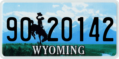 WY license plate 9020142