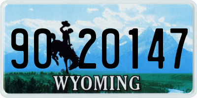 WY license plate 9020147