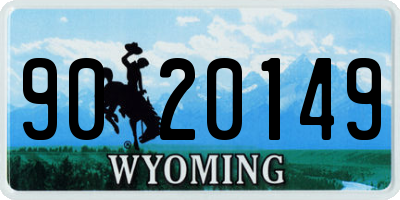 WY license plate 9020149