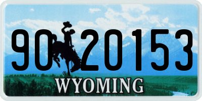 WY license plate 9020153