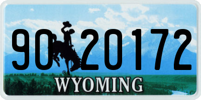 WY license plate 9020172