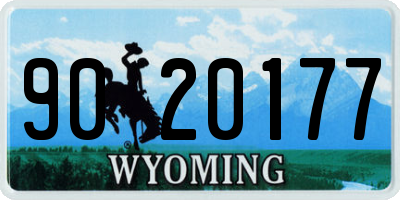 WY license plate 9020177