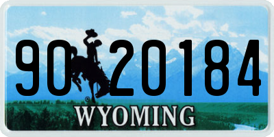 WY license plate 9020184