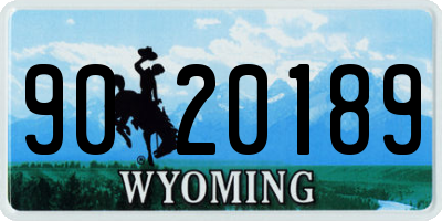 WY license plate 9020189