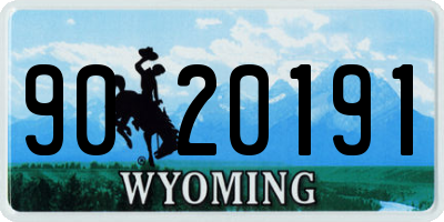 WY license plate 9020191
