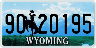 WY license plate 9020195