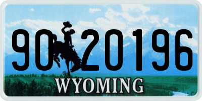 WY license plate 9020196