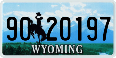 WY license plate 9020197