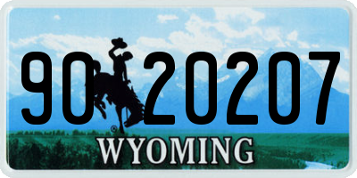 WY license plate 9020207