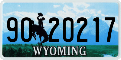 WY license plate 9020217