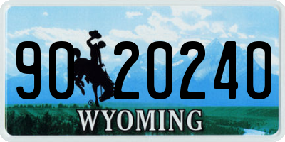 WY license plate 9020240