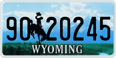 WY license plate 9020245