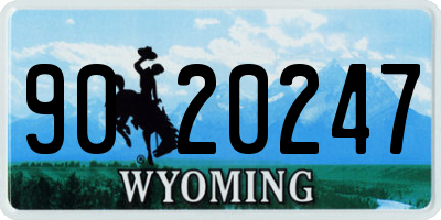 WY license plate 9020247