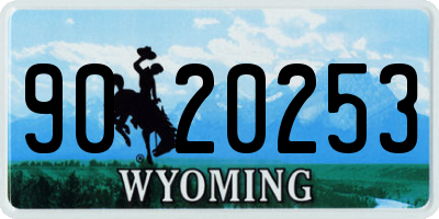 WY license plate 9020253