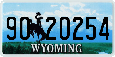 WY license plate 9020254