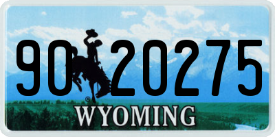 WY license plate 9020275