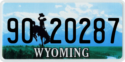WY license plate 9020287