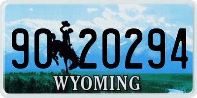 WY license plate 9020294