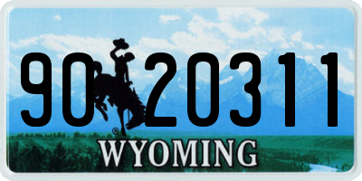 WY license plate 9020311