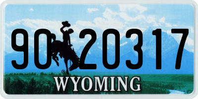 WY license plate 9020317