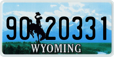 WY license plate 9020331