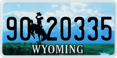 WY license plate 9020335