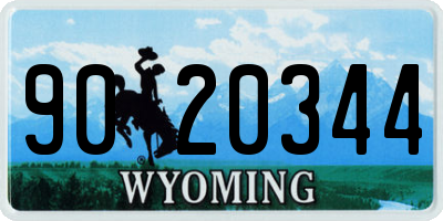 WY license plate 9020344