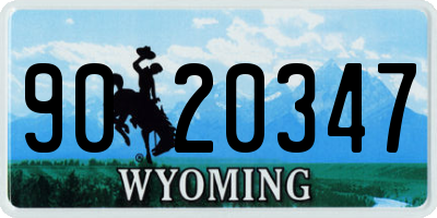 WY license plate 9020347