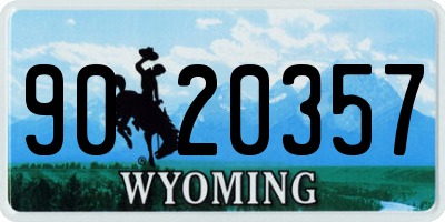 WY license plate 9020357
