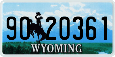 WY license plate 9020361