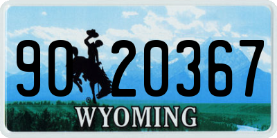 WY license plate 9020367