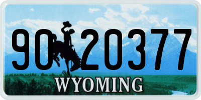 WY license plate 9020377