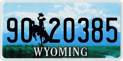 WY license plate 9020385