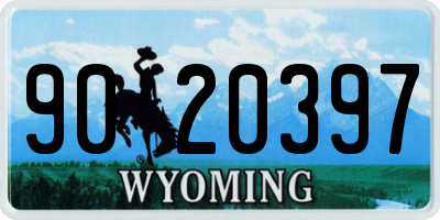 WY license plate 9020397