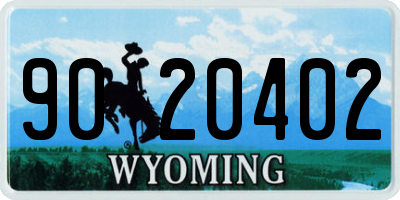 WY license plate 9020402