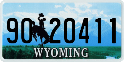 WY license plate 9020411