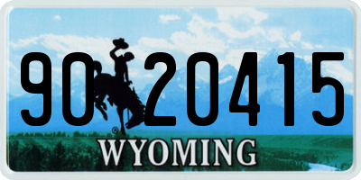 WY license plate 9020415